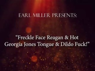 Freckle kasvot reagan & stupendous georgia jones kieleni & dildoja fuck&excl;