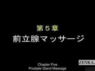 Subtitled bekläs kvinnlig naken hane japanska prostata tentamen med avrunkning